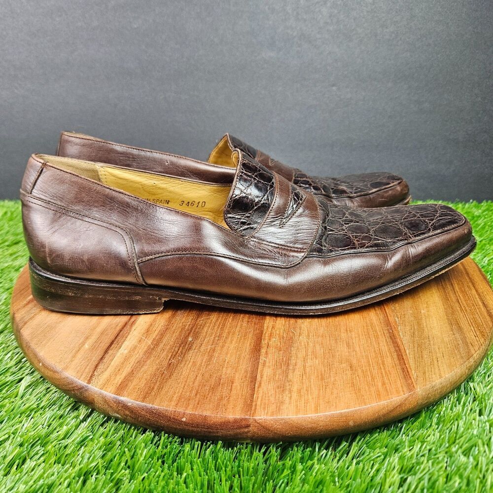 Mezlan Penny Loafers Mens Size 9 M Brown Leather Slip On Shoes Made In Spain